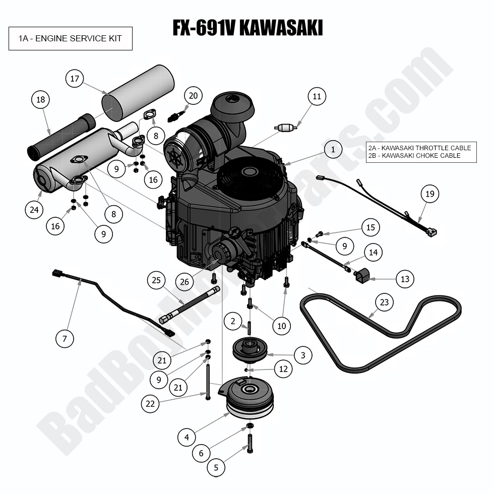 1772 - Bad Boy Mower Parts Lookup > 2018 > Compact Outlaw > Engine - Kawasaki FX691